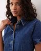 ASOS DESIGN ASOS DESIGN denim pleat hem shirt dress in midwash blue - 3