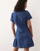 ASOS DESIGN ASOS DESIGN denim pleat hem shirt dress in midwash blue - 4