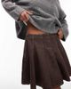 ASOS DESIGN ASOS DESIGN denim pleated mini skirt in brown - 2