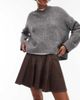 ASOS DESIGN ASOS DESIGN denim pleated mini skirt in brown - 3