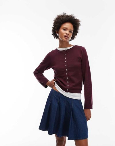 ASOS DESIGN ASOS DESIGN denim pleated mini skirt in indigo-Blue