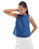 ASOS DESIGN ASOS DESIGN denim shift tank top in mid blue - 1
