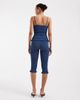 ASOS DESIGN ASOS DESIGN denim shirred capri pants in darkwash - part of a set-Blue - 3