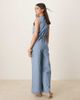ASOS DESIGN ASOS DESIGN denim sleeveless jumpsuit with tie back in lightwash blue - 2