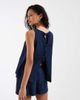 ASOS DESIGN ASOS DESIGN denim tie back shell top in inky wash - part of a set-Navy - 1