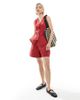 ASOS DESIGN ASOS DESIGN denim v neck vest in red - part of a set - 2