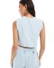ASOS DESIGN ASOS DESIGN denim vest crop top in mid blue - part of a set - 3