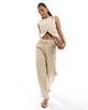 ASOS DESIGN ASOS DESIGN denim vest in sand - part of a set-Neutral - 3