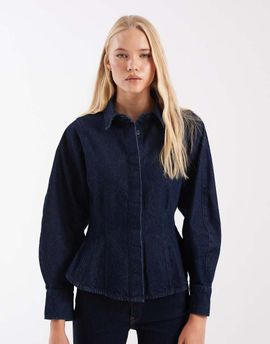 ASOS DESIGN ASOS DESIGN denim waisted shirt in rinse - part of a set-Navy