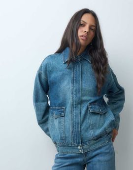 ASOS DESIGN ASOS DESIGN denim zip through jacket in light vintage wash-Blue
