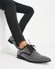 ASOS DESIGN ASOS DESIGN derby shoe in black patent faux suede with diamante-Silver - 1