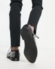 ASOS DESIGN ASOS DESIGN derby shoe in black patent faux suede with diamante-Silver - 2