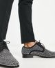 ASOS DESIGN ASOS DESIGN derby shoe in black patent faux suede with diamante-Silver - 4