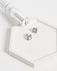 ASOS DESIGN ASOS DESIGN detail edge square crystal stone studs in silver - 2