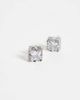 ASOS DESIGN ASOS DESIGN detail edge square crystal stone studs in silver - 3