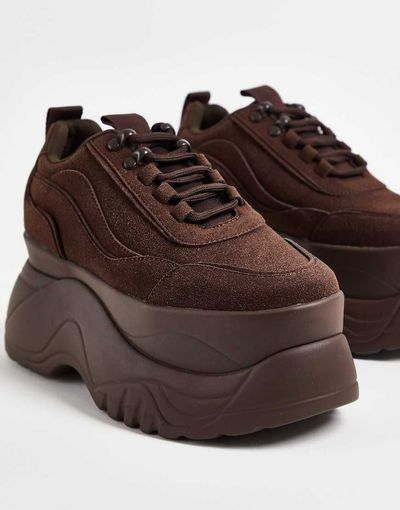 ASOS DESIGN ASOS DESIGN Devoid chunky flatform sneakers in brown