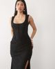 ASOS DESIGN ASOS DESIGN devore corset seamed maxi dress in black - 2