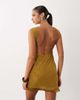 ASOS DESIGN ASOS DESIGN devore floral mesh mini dress with fringing in olive-Green - 4
