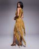 ASOS DESIGN ASOS DESIGN devore hanky hem mini dress in bronze-Brown - 4
