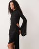 ASOS DESIGN ASOS DESIGN devore high neck flute sleeve mini dress in black - 3