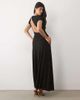 ASOS DESIGN ASOS DESIGN devore lace ruched detail short sleeve maxi dress in black - 4