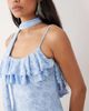 ASOS DESIGN ASOS DESIGN devore ruffle scarf detail mini dress in blue - 3