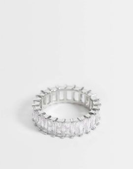 ASOS DESIGN ASOS DESIGN diamante ring in silver tone