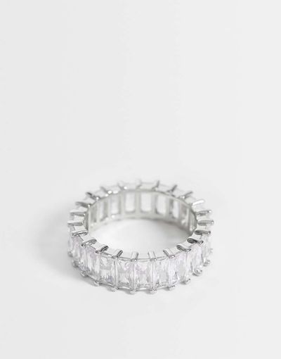 ASOS DESIGN ASOS DESIGN diamante ring in silver tone