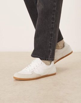 ASOS DESIGN ASOS DESIGN Diligent slim lace up sneakers in white