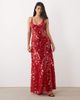 ASOS DESIGN ASOS DESIGN disc scatter sequin scoop neck maxi dress in wine-Red - 1