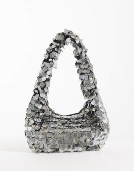 ASOS DESIGN ASOS DESIGN disc shoulder bag in silver