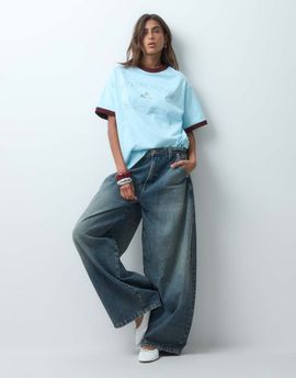 ASOS DESIGN ASOS DESIGN Disney Mickey Mouse Sports Club oversized ringer t-shirt in blue