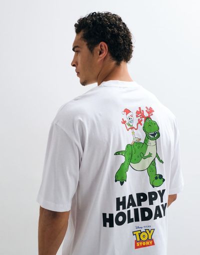 ASOS DESIGN ASOS DESIGN Disney oversized t-shirt with Christmas Toy Story Rex print in White