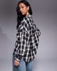 ASOS DESIGN ASOS DESIGN distressed washed shirt in brown plaid-Multi - 3