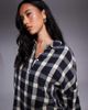 ASOS DESIGN ASOS DESIGN distressed washed shirt in brown plaid-Multi - 4