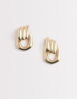 ASOS DESIGN ASOS DESIGN door knocker studs earrings in gold tone
