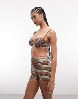 ASOS DESIGN ASOS DESIGN Dori bikini shorts in sunset stripe-Orange