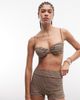 ASOS DESIGN ASOS DESIGN Dori Cape Cod underwired balcony bikini top with ruched cup in sunset stripe-Orange - 1
