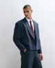 ASOS DESIGN ASOS DESIGN double breasted boxy shawl wrap suit jacket in blue herringbone - 3