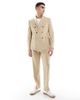 ASOS DESIGN ASOS DESIGN double breasted slim suit jacket in stone-Neutral - 2