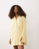 ASOS DESIGN ASOS DESIGN double cloth mini shirt dress with wide cuffs and oversized pockets in lemon-Multi - 1