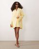 ASOS DESIGN ASOS DESIGN double cloth mini shirt dress with wide cuffs and oversized pockets in lemon-Multi - 2
