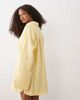 ASOS DESIGN ASOS DESIGN double cloth mini shirt dress with wide cuffs and oversized pockets in lemon-Multi - 4