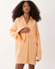 ASOS DESIGN ASOS DESIGN double cloth mini shirt dress with wide cuffs and oversized pockets in orange spritz - 1