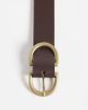 ASOS DESIGN ASOS DESIGN double half moon waist and hip belt in chocolate-Brown - 3