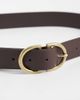 ASOS DESIGN ASOS DESIGN double half moon waist and hip belt in chocolate-Brown - 4