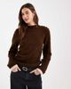 ASOS DESIGN ASOS DESIGN double layer cinched sweater in choc and contrast pink-Brown - 1