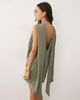 ASOS DESIGN ASOS DESIGN drape wrap front mini with scarf detail in soft khaki-Green - 4