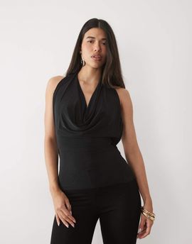 ASOS DESIGN ASOS DESIGN draped back cowl top in black