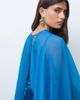 ASOS DESIGN ASOS DESIGN draped cape bodice with skirt and open back with tassel detail maxi dress in deep blue - 3